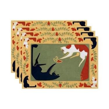 Imagem de Sousplat De Desenho Animado Abstrato Floresta Animal, Isolante Térmico