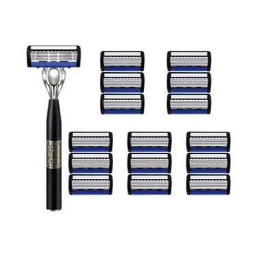 Imagem de Navalha Manual Masculina De Aço Inoxidável Com 7 Lâminas, Aparador De 