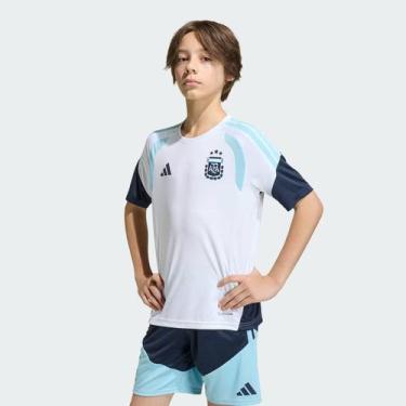 Imagem de Camisa Adidas Argentina Treino 2026 Juvenil Branca, 14 ANOS