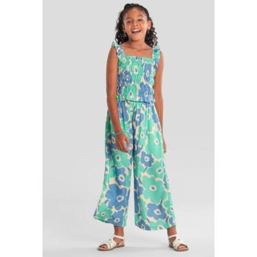 Imagem de Calça infantil menina pantacourt florida Brandili, Natural, 10
