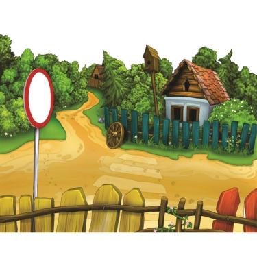 Imagem de Fundo Fotográfico Em Tecido Aniversário Fazendinha 2,60X1,50.