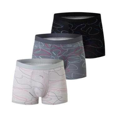 Imagem de Conjunto De 3 Peças De Boxers Esportivos Para Homens plus Size, Moda J