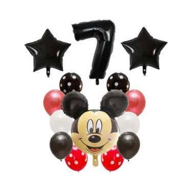 Imagem de Balões Mickey E Minnie Mouse 14pcs, Balões De Número Em Folha De Látex