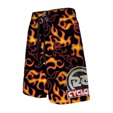 Imagem de Bermuda Cyclone Veludo New Fire, Preto, Vermelho, P
