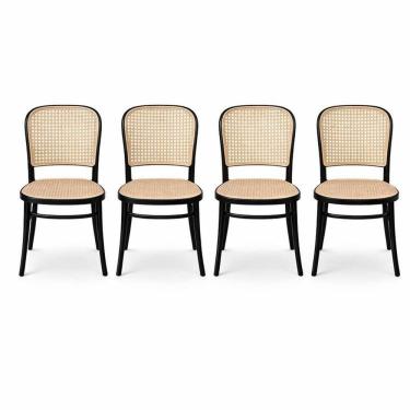 Imagem de Kit com 4 Cadeiras Amis em Polipropileno Preto/Bege