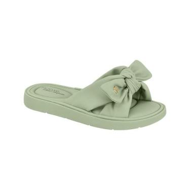 Imagem de Sandália Slide Modare Feminina Nobuck Ultra Soft Laço, Verde, 35