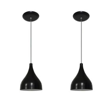 Imagem de Luminárias Pendentes Balcão 2 Un Preto