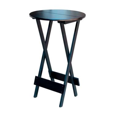 Imagem de Mesa Bistrô de Madeira Dobrável Quadrada para Bar Restaurante e Área de Lazer Gourmet - Preto