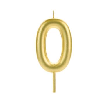 Imagem de Vela de Aniversário Big Silver Número 0 Dourda
