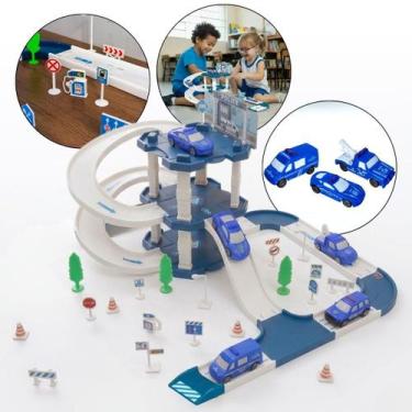 Imagem de Estacionamento Policial Brinquedo Infantil Pista Com 3 Níveis e Rampas