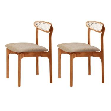 Imagem de Conjunto com 2 Cadeiras Premium em Madeira Maciça Monaco Milano /Imbuia Natural