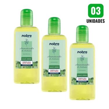 Imagem de Kit 3 Aromatizantes de Ambiente Maçã Verde com Borrifador Líquido Concentrado 140ML Perfume Intenso e Duradouro