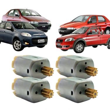 Imagem de Kit 4 Micro Motor da Trava da Fechadura Elétrica para Portas Uno G2 Palio G1 G2 Grand S...