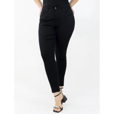 Imagem de Calça Feminina Cigarrete Sarja Black Cetim Plus Size Alta Anticorpus-Feminino