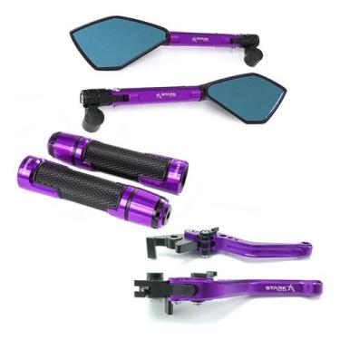 Imagem de Kit Esportivo Manete Manopla Honda Cb650f Cb650r Cbr650f  - Stark Race