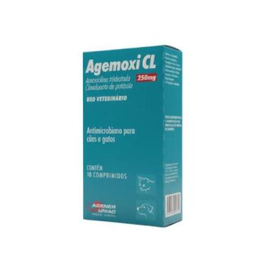 Imagem de Anti-Microbiano Ageemoxi CL 250mg 10 Comprimidos Cães Gatos - Agemoxi