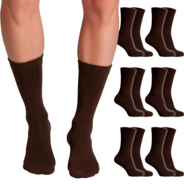 Imagem de Kit 3 Pares Meias Casual Social Casual Algodão Cano Alto Confortável C