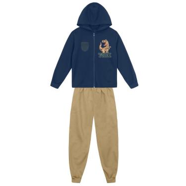 Imagem de Conjunto infantil menino em moletom de dino Brandili-Masculino