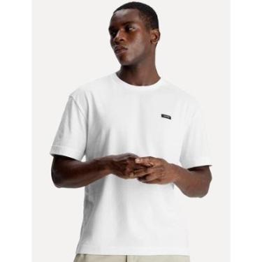 Imagem de Camiseta Calvin Klein Masculina Egyption Cotton Rubber Patch Branca-Masculino