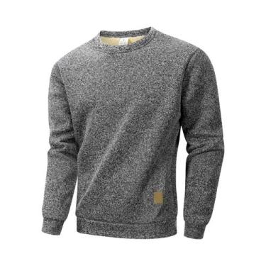 Imagem de Moletom Masculino Quente Com Forro De Lã Para Outono/Inverno, Casual, 