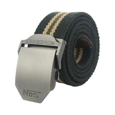 Imagem de Cinto De Lona Preto Para Homens Com Fivela De Metal De Luxo, Cinto Tát