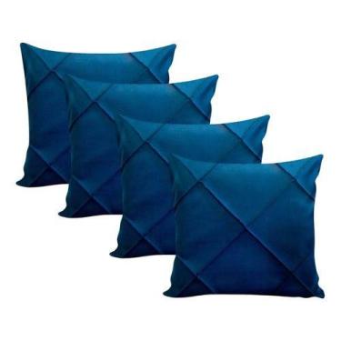 Imagem de Kit 4 Capa Almofada Sala Suede Drapeada Toque Macio 45 X45cm - NoBrand