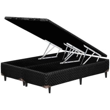 Imagem de Base Cama Box Queen Umaflex Bipartido - 30x158x198cm Facility, Preto, 
