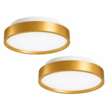 Imagem de KIT 2 Plafon Redondo 36W Essence Gold Led Multicolor 34 cm Disoma