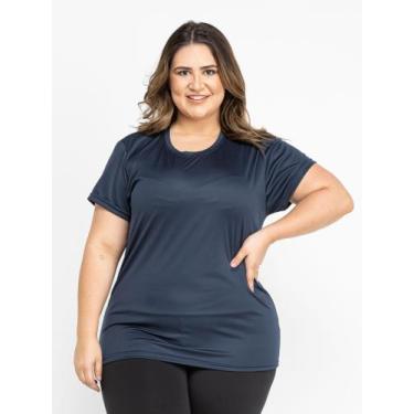 Imagem de Camiseta Feminina Dry Fit Plus Size - DCR, Azul marinho, M
