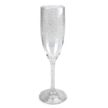 Imagem de Taça Champagne Acrílico Bolhas Degradê Transparente 296ml - ENTRECASA
