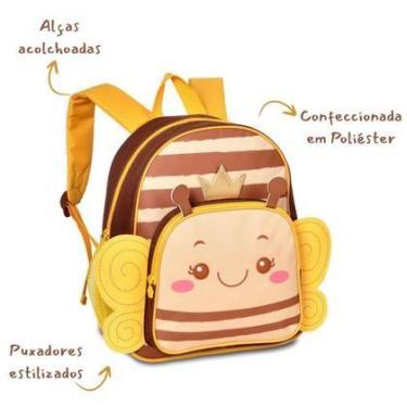 Imagem de Mochila Infantil Pets Bichinhos Menina Creche Passeio Abelha Cliostyle