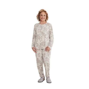 Imagem de Pijama fem adut danka com botoes ml, Mescla, Floral, P
