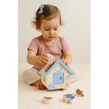 Imagem de Casinha Encaixe Madeira Buba Brinquedo Educativo Infantil