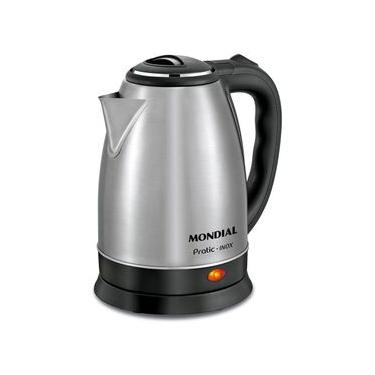 Imagem de Chaleira Elétrica Mondial CE-06 2L Inox Preto com Base sem Fio e Desligamento Automático 110V 110