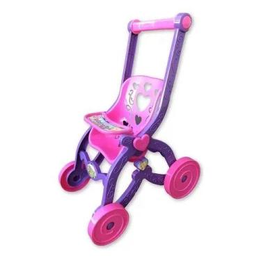 Imagem de Carrinho de Boneca Florzinha Brinquemix Infantil Rosa