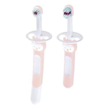 Imagem de Kit 2 Escovas De Dente Infantil Mam Learn To Brush 5m+ Rosa