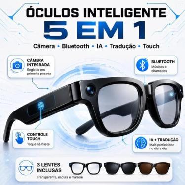 Imagem de Óculos Inteligente Câmera 13MP 4K IA Visual e Tradução Automática - Mi