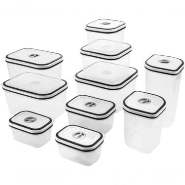Imagem de Potes Herméticos Kit 10 Potes Herméticos Electrolux Plástico Transparente e Branco