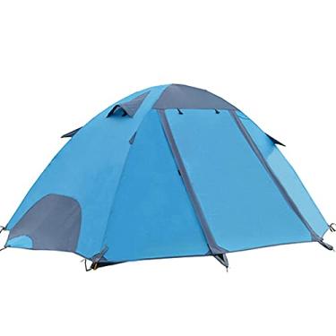 Imagem de GQYYS Barraca de acampamento para 2 pessoas, barraca leve à prova de vento, proteção UV, varanda pequena para armazenamento, para praia, ao ar livre, viagens, caminhadas, acampamento, barraca com cúpula de pesca