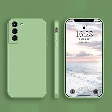 Imagem de Capa original de silicone líquido quadrado para Samsung Galaxy S20 S21 Plus Ultra FE Protect Funda S21Plus S21Ultra S20FE 5G Capa macia, verde, para Samsung S20 Plus