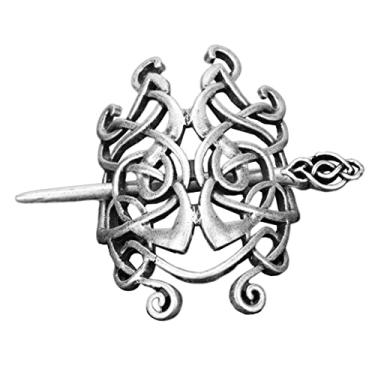 Imagem de Grampo de cabelo irlandês de prata antiga com nó celta