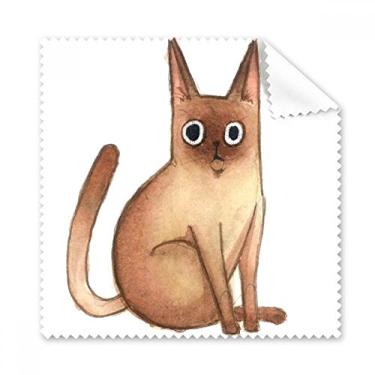 Imagem de Miaoji Pintura Aquarela Gato siamês Pano de Limpeza Limpeza Limpeza de Tela de Celular 5 peças