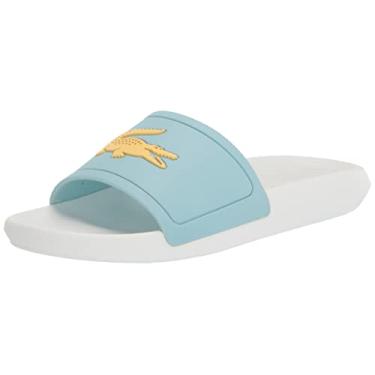 Imagem de Lacoste Chinelos femininos Fraisier and Croco, Turquesa/azul claro, 40