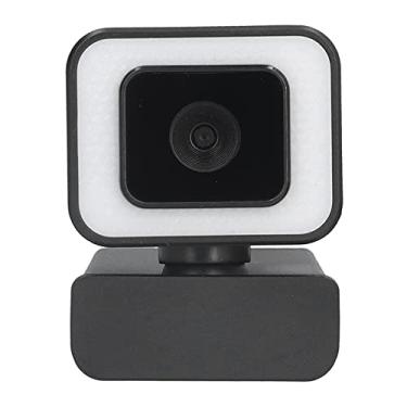 Imagem de ASHATA 1080P Webcam com microfone, USB 1080p 30fps Câmera Web Rotação 360°, Câmera Web Plug and Play USB, para ensino online, PC Computador Laptop Desktop