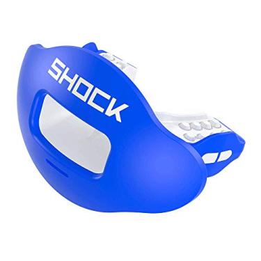 Imagem de Shock Doctor Max Airflow 2.0 Protetor labial/Protetor bucal para futebol 3500 Para jovens e adultos OSFA. Bocal de abertura ampla respirável. Alça de capacete incluída.
