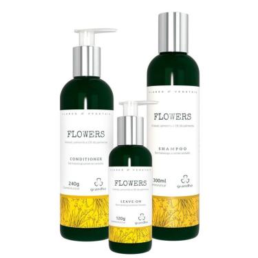 Imagem de KIt Granda flowers Flores e Vegetais Shampoo Leavein Condicionador terapia capilar 