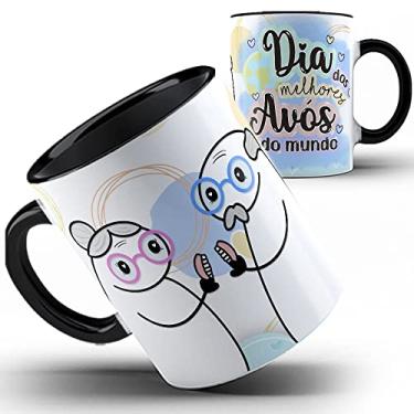 Imagem de Caneca preta Flork feliz dia avós Vovó Vovô