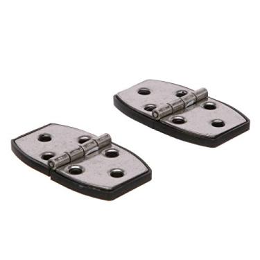 Imagem de Seachoice Dobradiças utilitárias de grau marítimo 34151 – Aço inoxidável 304 com placa de base de nylon preto – 6,3 x 3,8 cm – Pacote com 2