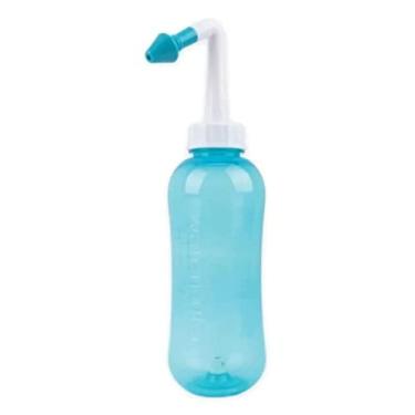 Imagem de Irrigador Limpador Nasal Clean Health 300ml Com 2 Bicos Azul Lavagem Lavador Higienizador Limpeza WaterPulse Nariz Original Frasco Sinusite Alivio Rinite Bico Ducha