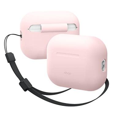 Imagem de elago Capa compatível com AirPods Pro 2 (2022), capa de silicone com cordão compatível com Apple AirPods Pro 2ª geração, LED frontal visível, cordão de tecido incluído (rosa adorável)